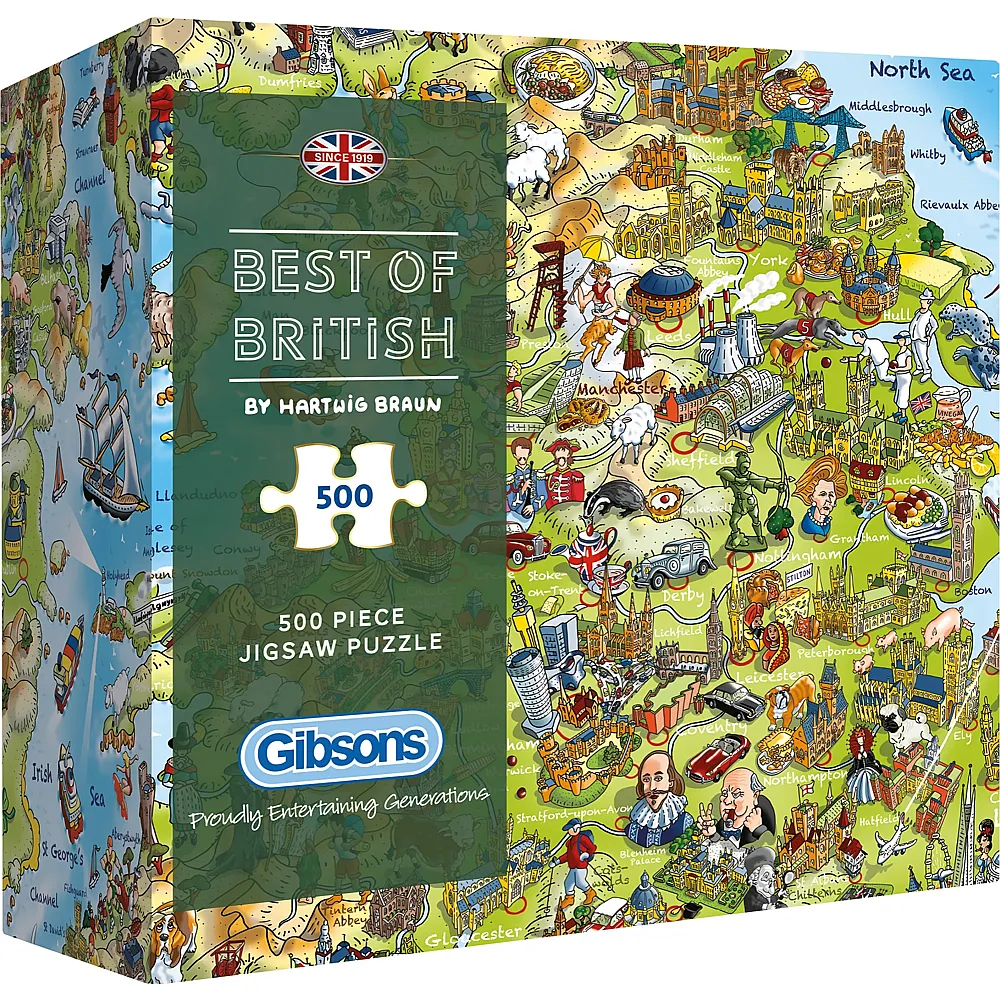 Gibsons Puzzle Hartwig Braun Das Beste aus Grossbritannien - 500 Teile
