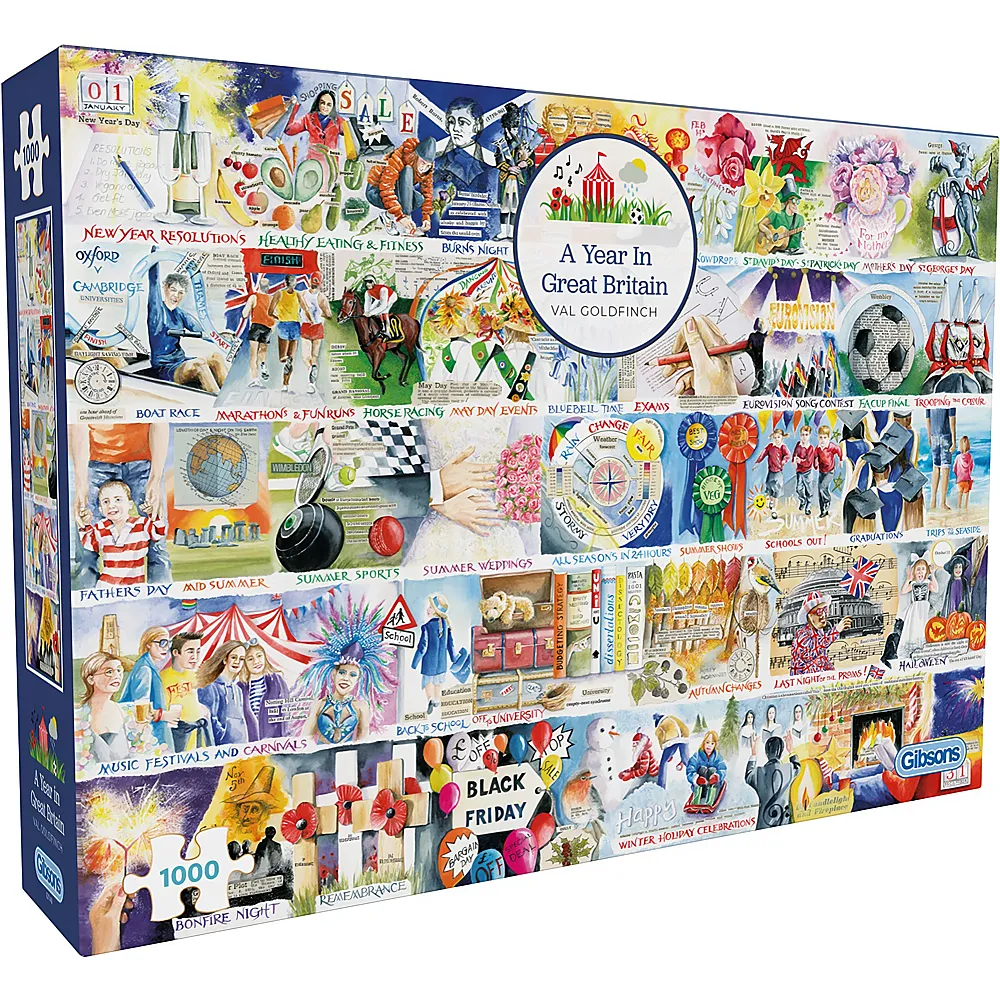 Gibsons Puzzle Val Goldfinch Ein Jahr in Grobritannien - 1000 Teile