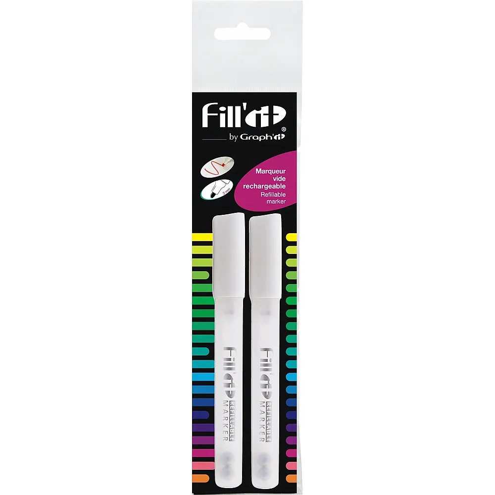 Graph'it Fill'it Blister 2 Marqueurs Vides Pointe Medium Ogive - Suche