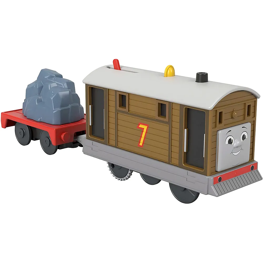 Fisher-Price Thomas und seine Freunde Batteriebetriebene Spielzeuglok Toby mit Frachtanh�nger