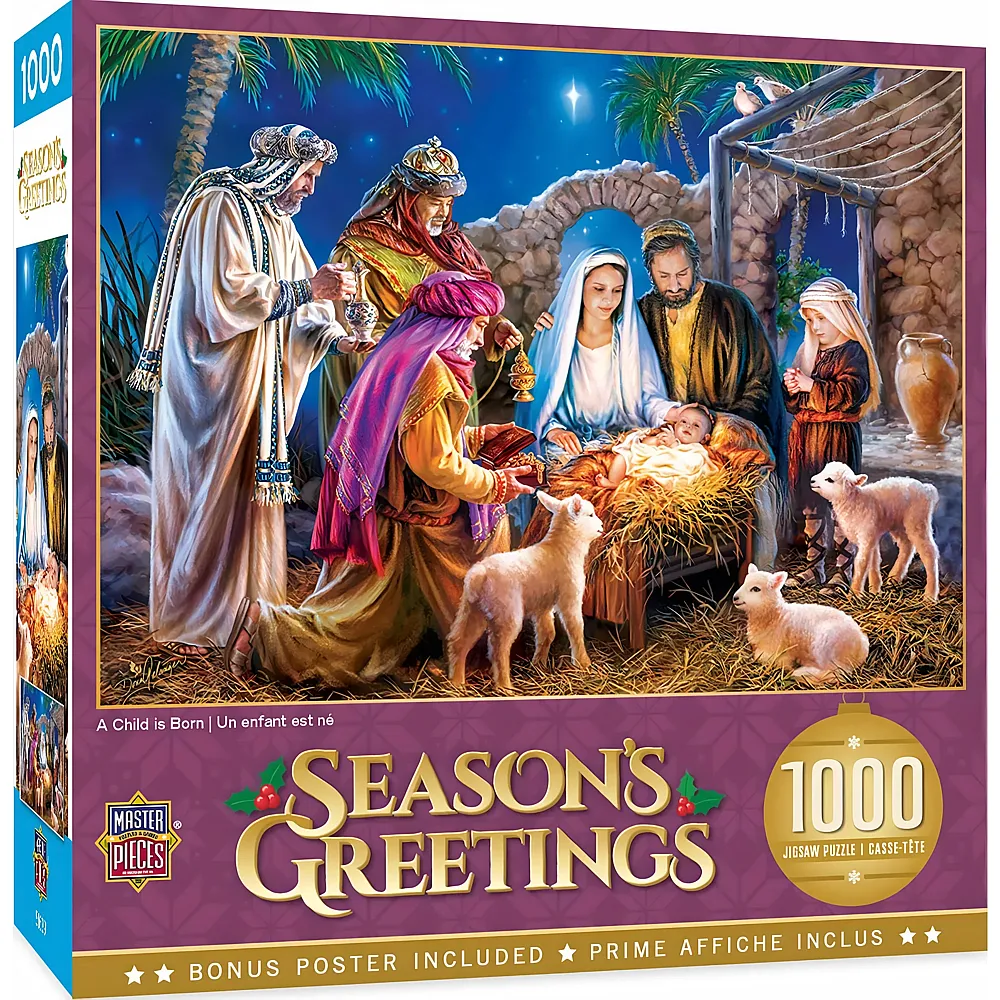 Master Pieces Puzzle Seasons Greetings Holiday - Ein Kind wird geboren - 1000 Teile
