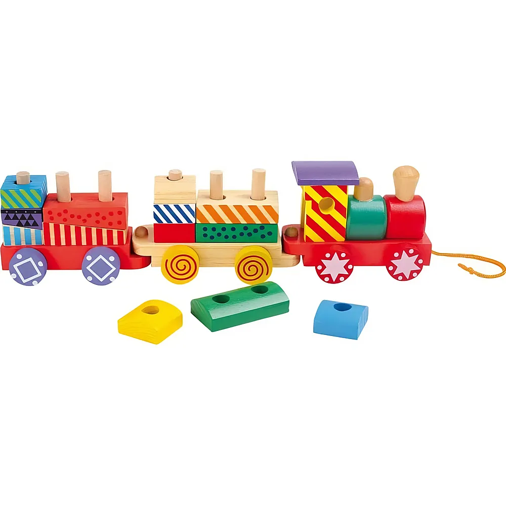 small foot Holzzug Steckspiel Kunterbunt