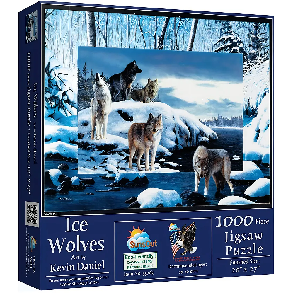SunsOut Puzzle Kevin Daniel Ice Wolves - 1000 Teile