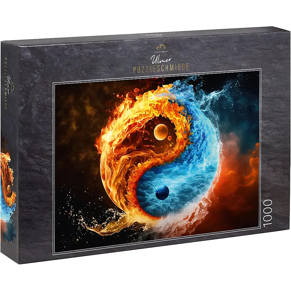 Ulmer Puzzleschmiede Kraftvolles Yin Yang Symbol Feuer & Eis - 1000 Teile