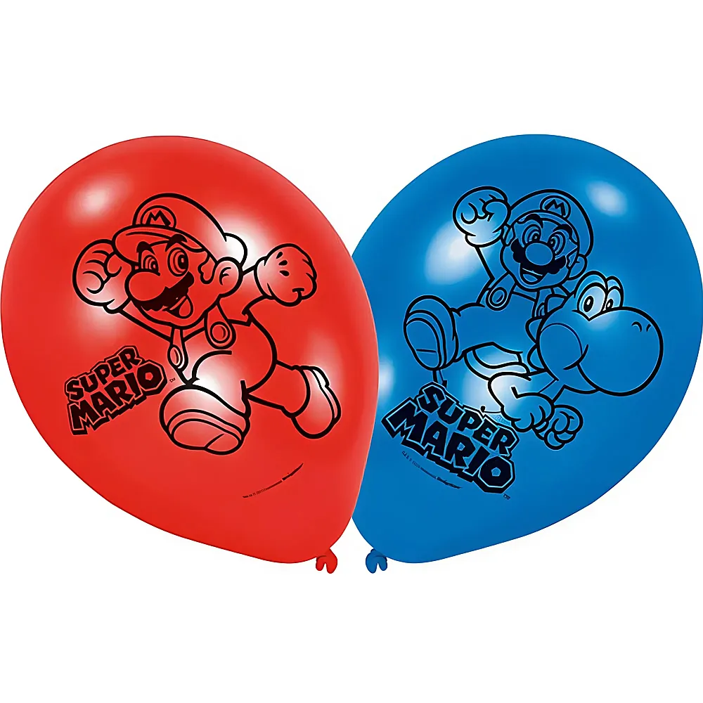 Amscan Super Mario Ballone 6Teile | Kindergeburtstag
