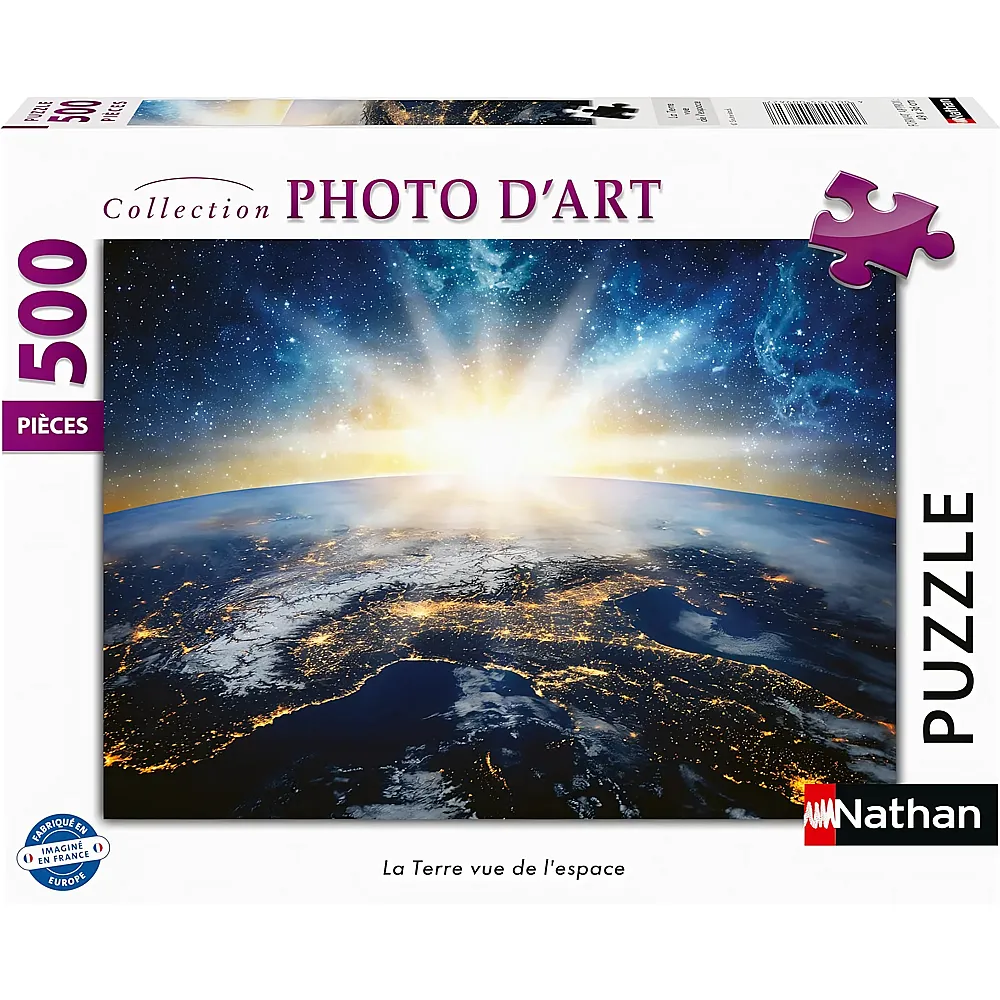 Nathan Puzzle Collection Photo d'Art Die Erde aus dem Weltraum betrachtet - 500 Teile