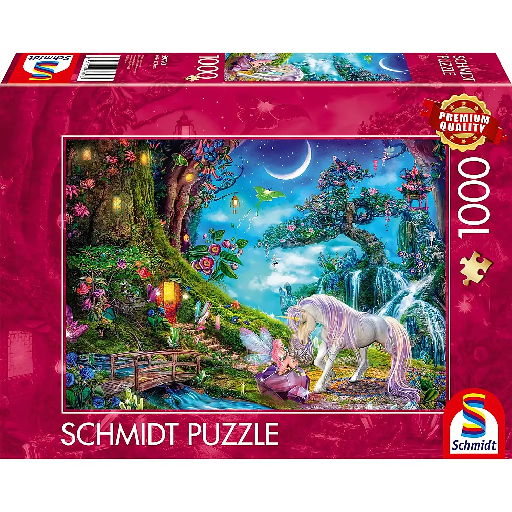Schmidt Puzzle Wo sich Einhorn und Elfe gute Nacht sagen 1000Teile