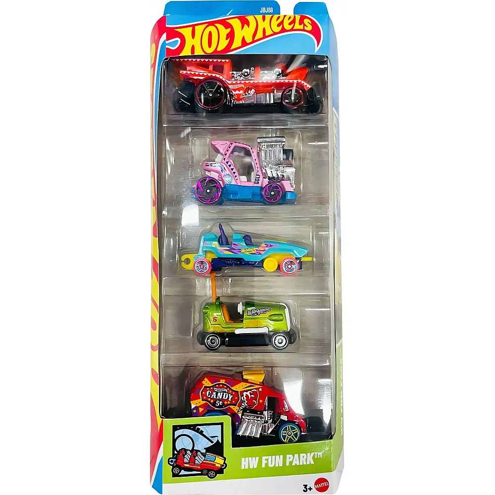 meinspielzeug - Hot Wheels 5er Geschenkset HW Fun Park 1:64 | Autos