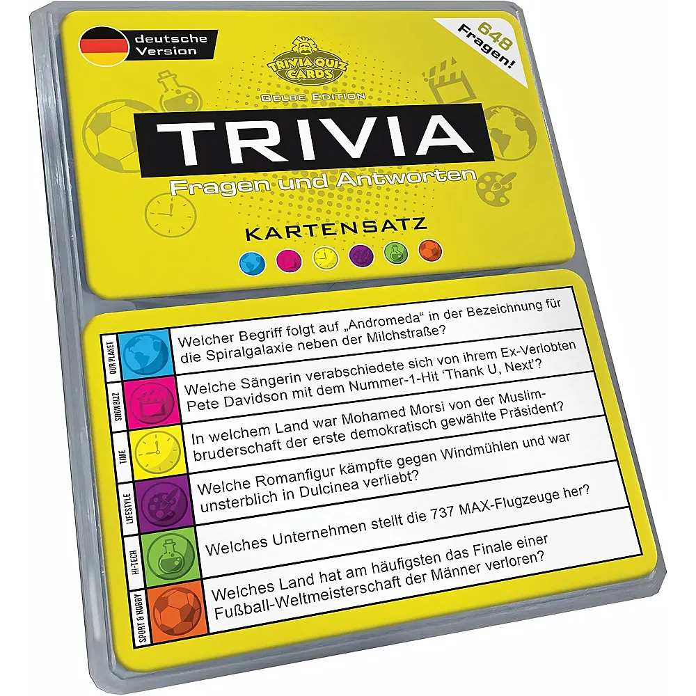 Trivia Quiz Cards Trivia Kartensatz, Fragen und Antworten - Erweiterungsset Gelb - Deutsch