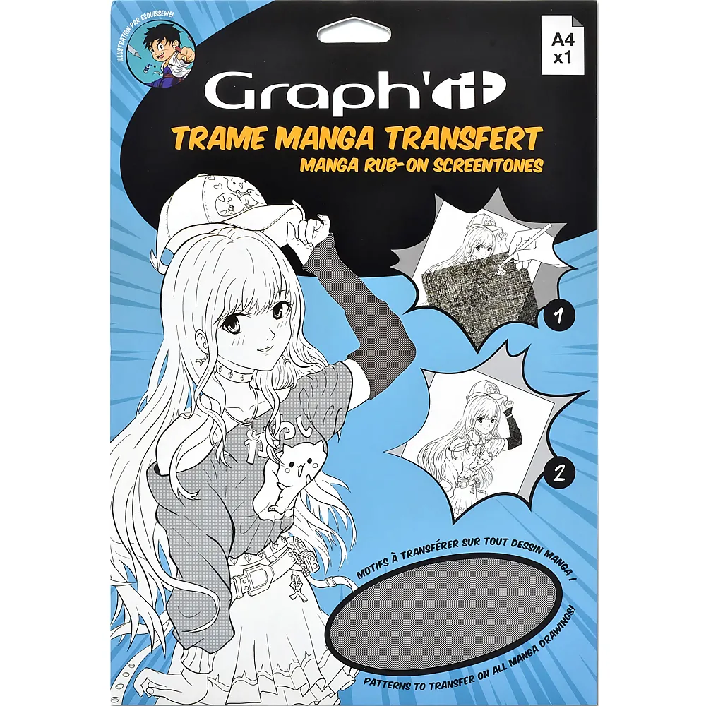 Graph'it Trame Transfer Manga Ombres Foncees A4