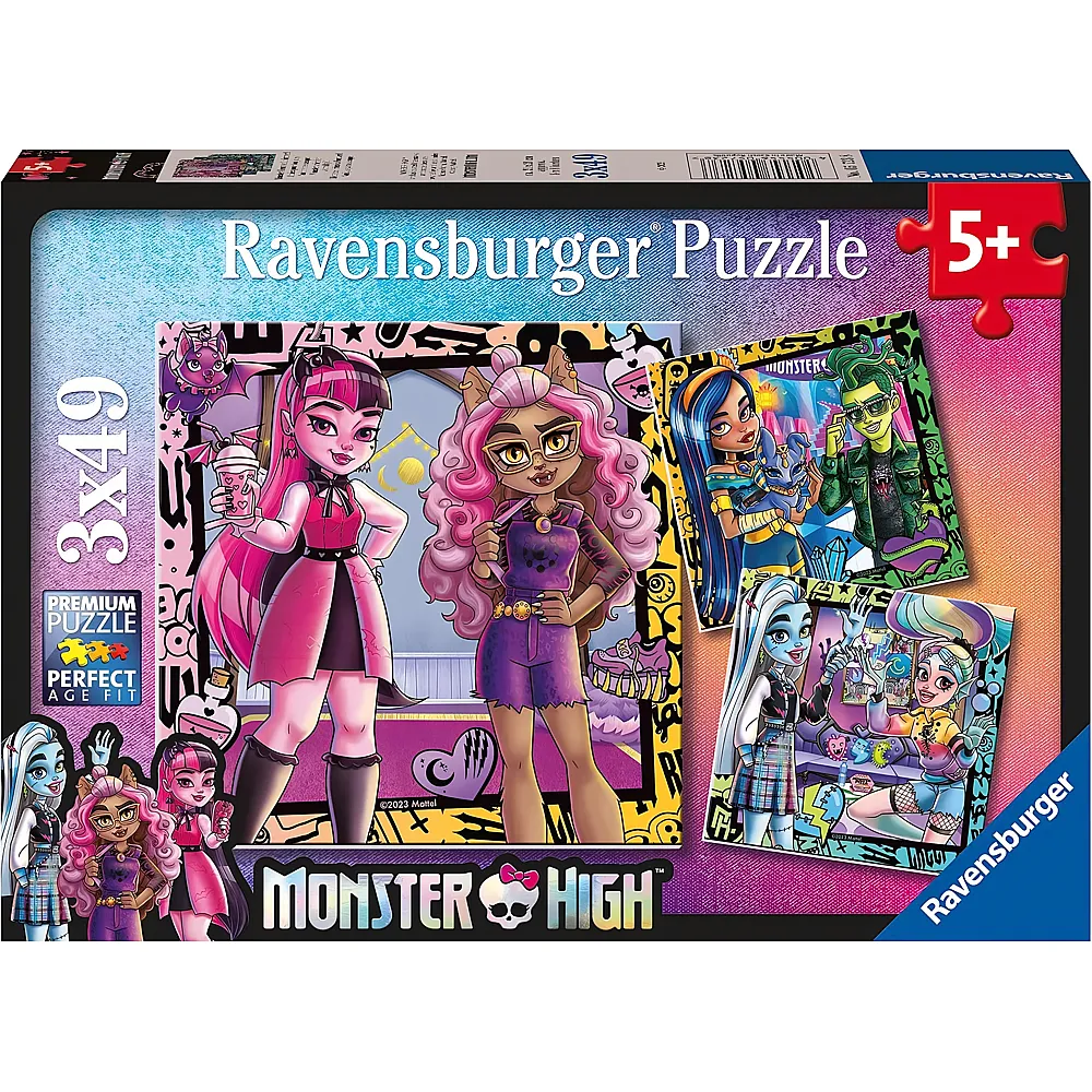 meinspielzeug - Ravensburger Puzzle 3in1 Monster High 49Teile | Puzzle 10-104 Teile