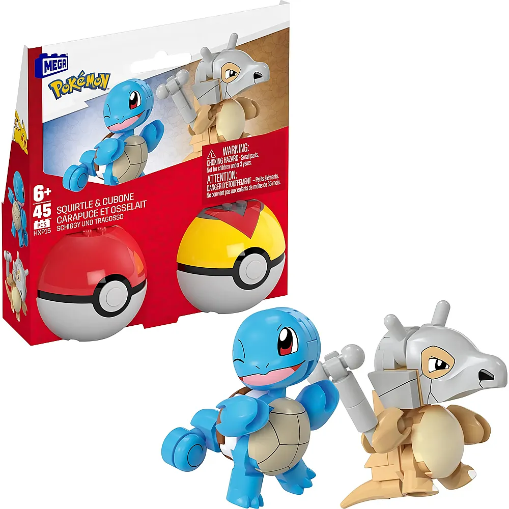 Mega Construx Pok�mon Pok�ball Carapuce Osselait - 45 pi�ces
