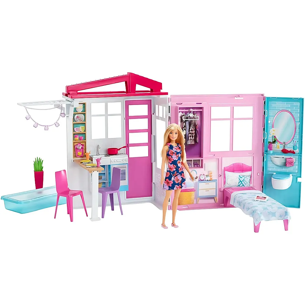 Barbie Haus komplett eingerichtet M�beln und Puppe