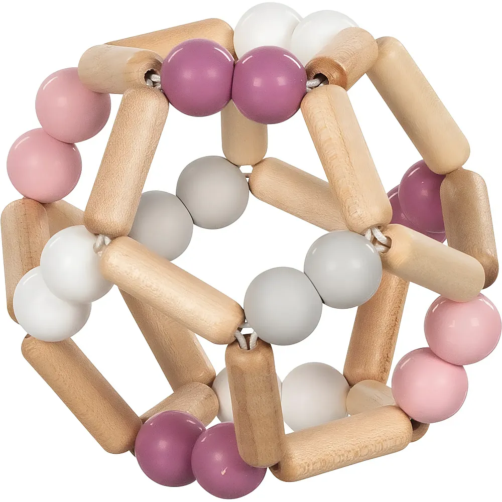 meinspielzeug - Goki Baby Greifling Elastik Ball Rosa -  10,5 cm | Greiflinge