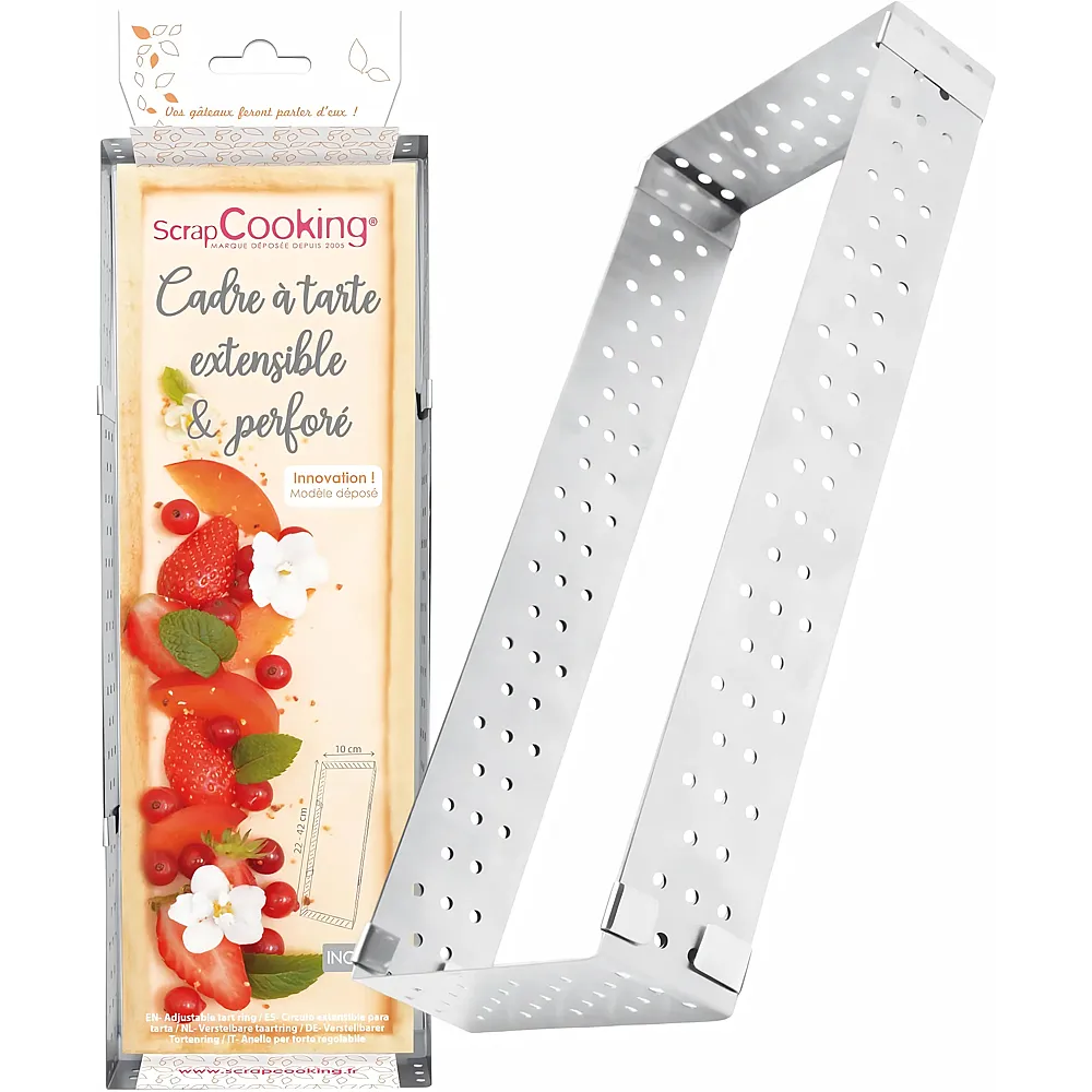 ScrapCooking Verstellbarer Tortenrahmen mit Perforation