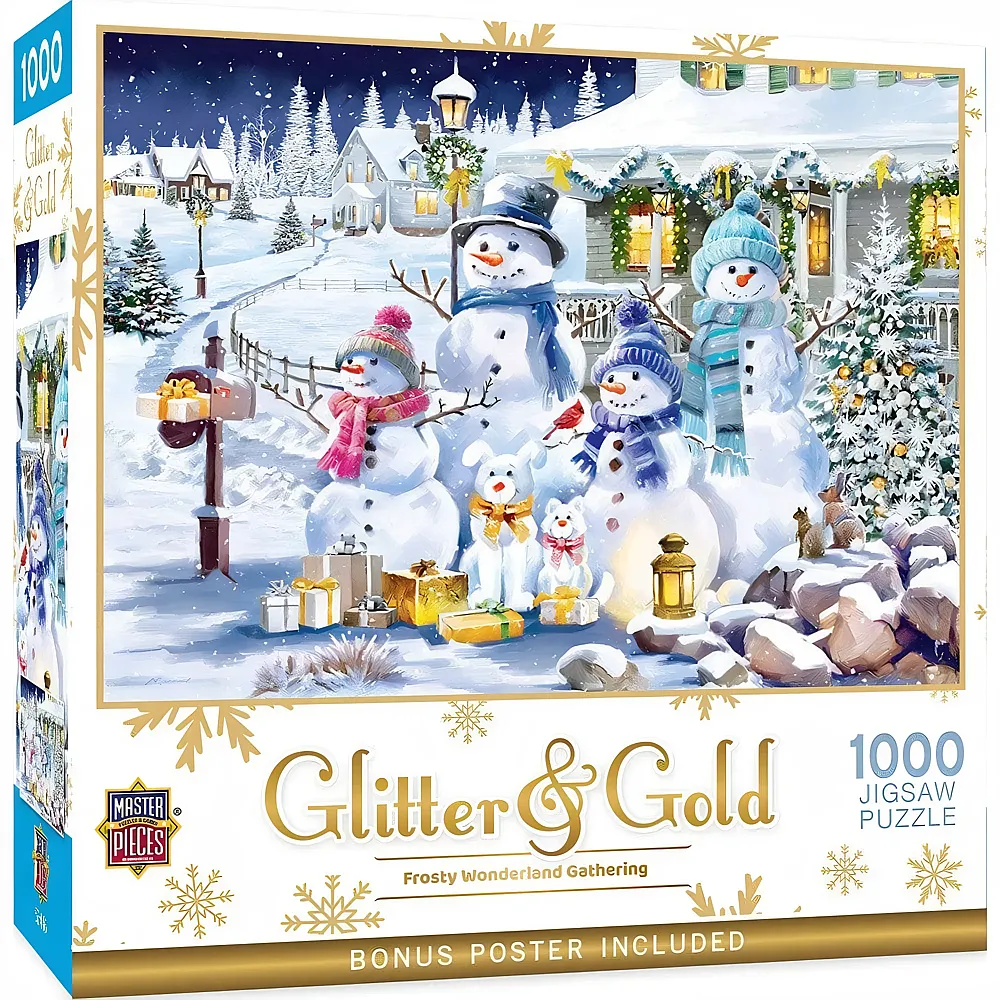 Master Pieces Puzzle Glitter + Gold Im Winterwunderland - 1000 Teile