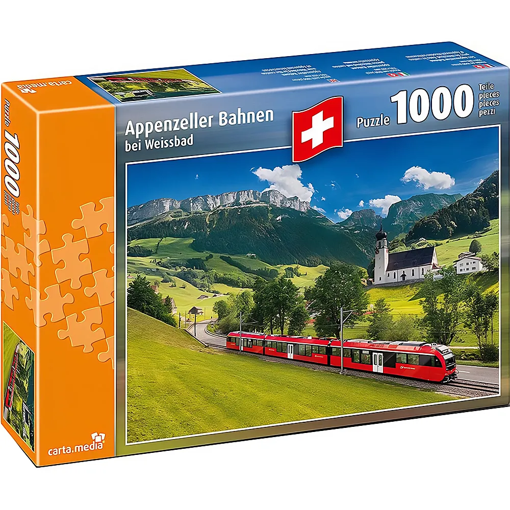 carta media Puzzle Appenzeller Bahnen bei Weissbad | Puzzle 1000 Teile