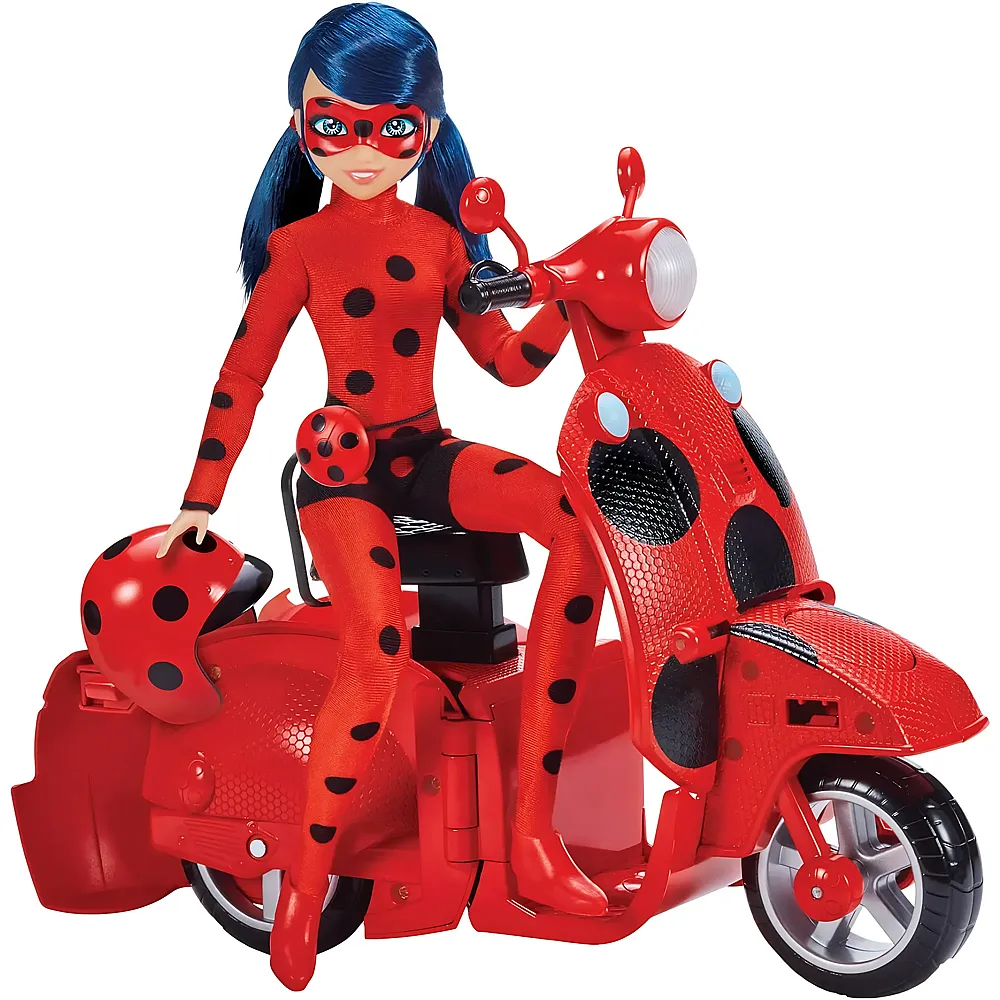 Bandai Miraculous Scooter & Puppe Ladybug 26cm
