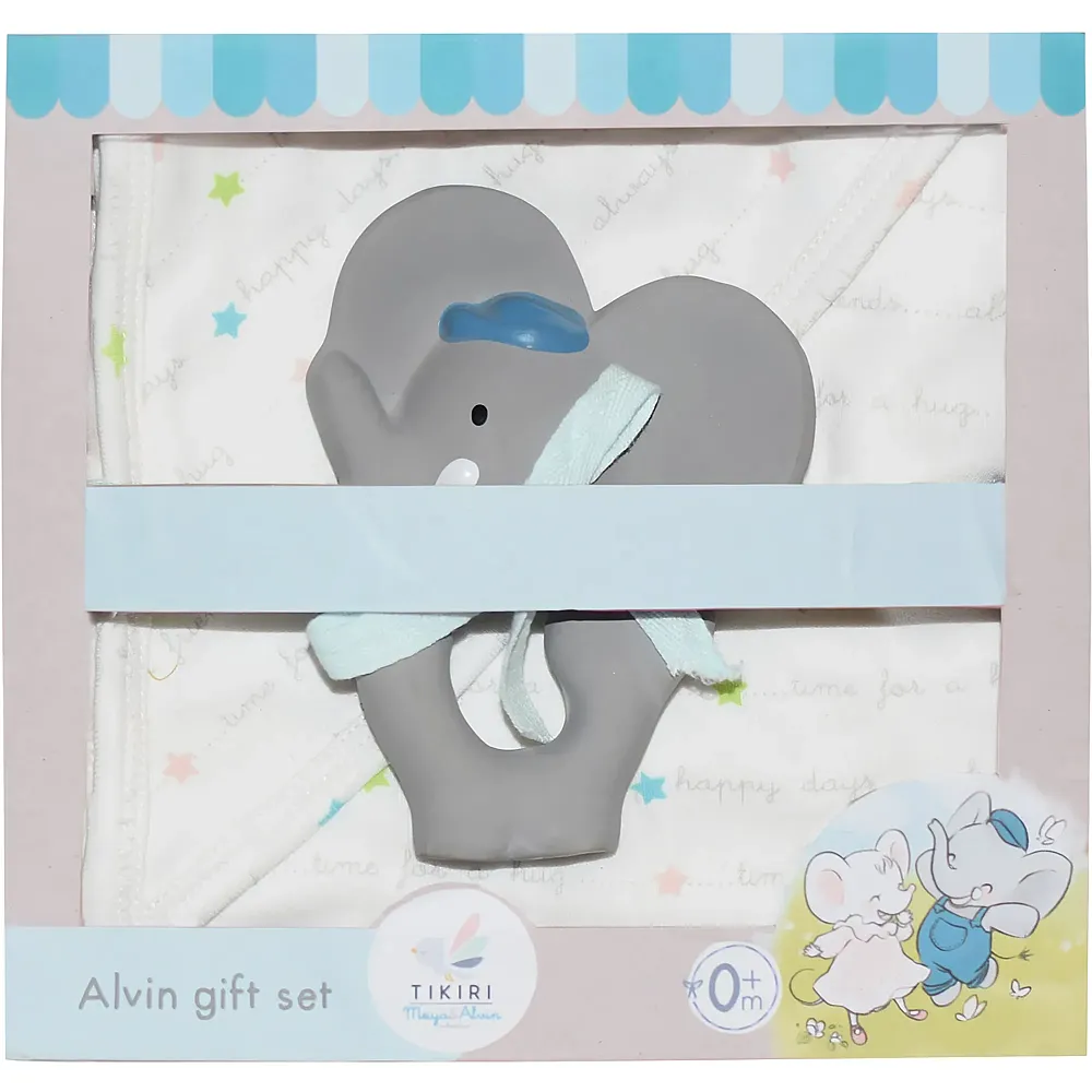 Tikiri Geschenkset Alvin mit Tuch & Beissring