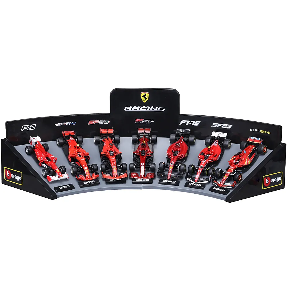 Bburago 1:43 F1 7er-Set Displaykurve Ferrari