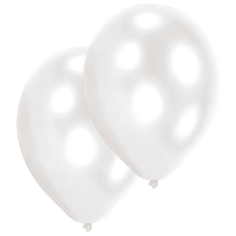 Amscan Ballone Perlmutt weiss 10Teile | Kindergeburtstag