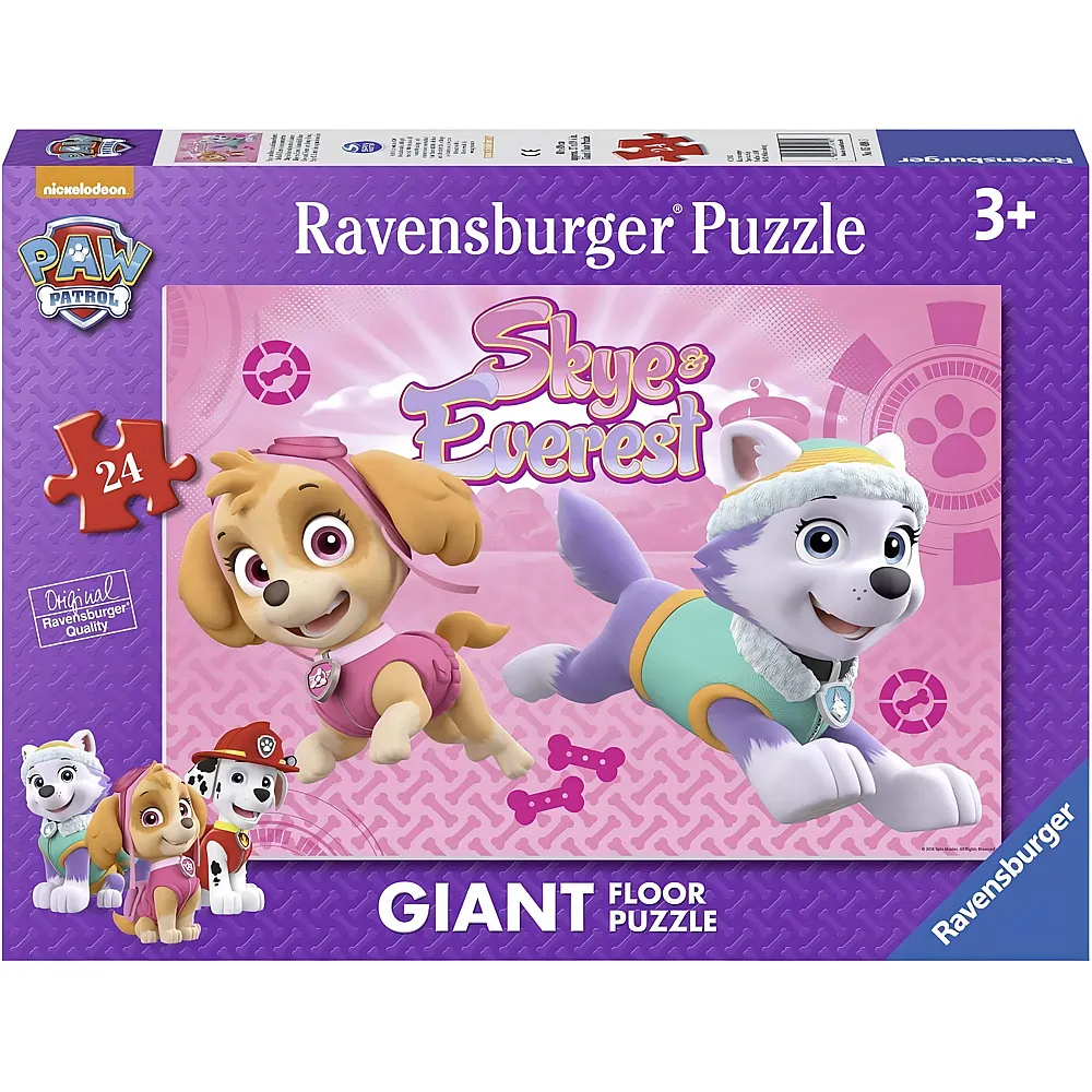 Ravensburger Puzzle Paw Patrol Giant Floor Little Charmers Skye & Everest - 24 Teile