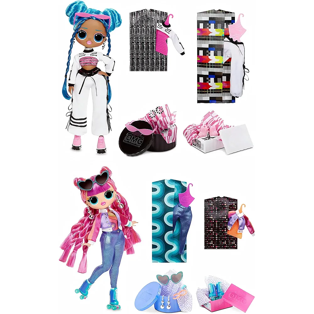 MGA L.O.L. Surprise OMG Fashion 2er-Pack Roller Chick & Chillax