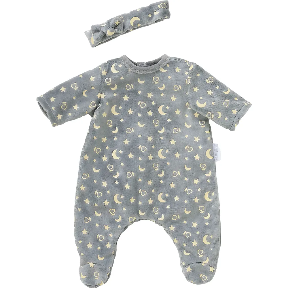 meinspielzeug - Corolle Puppen-Pyjama Glitter in the Dark und Stirnband - 36 cm | Puppenkleider