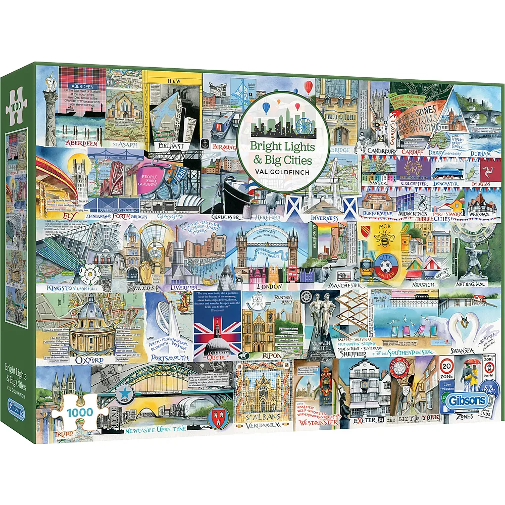 Gibsons Puzzle Val Goldfinch Helle Lichter & Grossst�dte 1000Teile