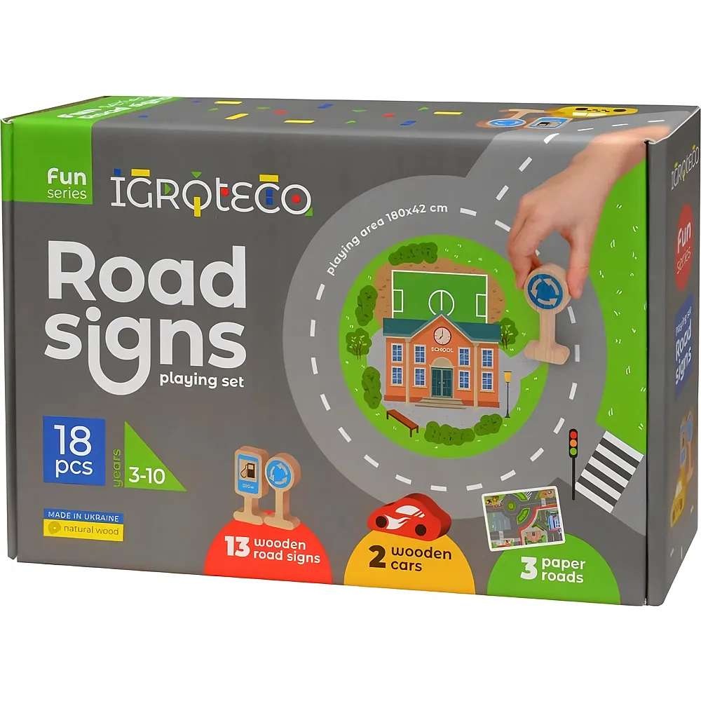 Creatif Wood Set DE Jeu Panneaux Routiers 18pcs