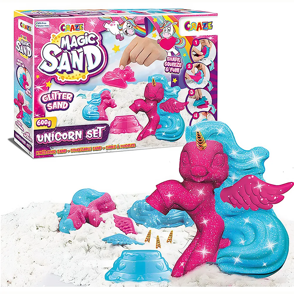 Craze Magic Sand Set Einhorn 3x200g