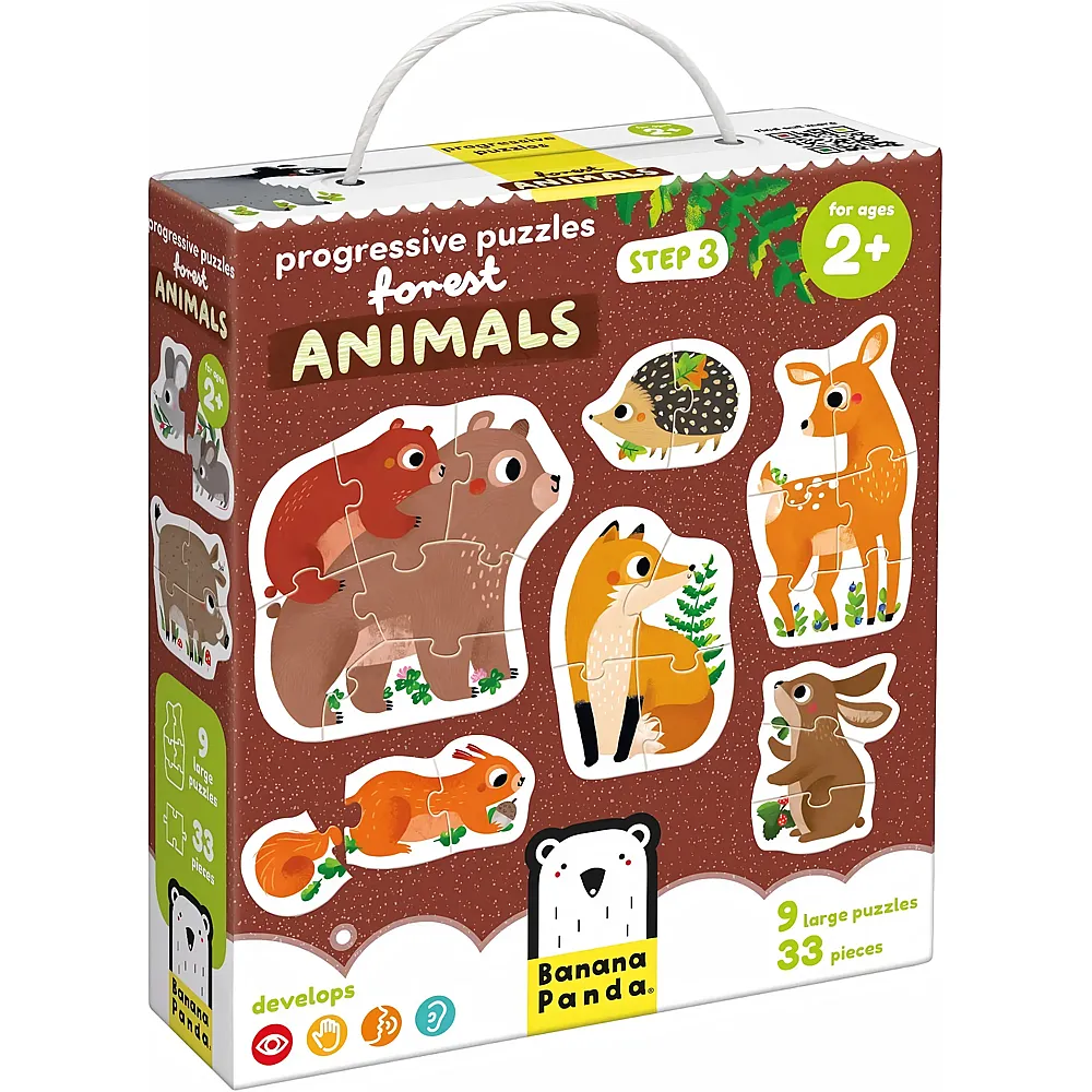 Banana Panda Puzzle 9in1 Waldtiere 33Teile