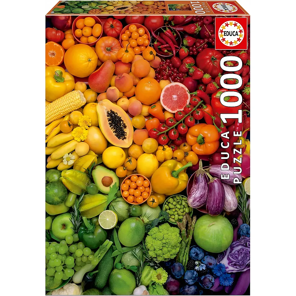 Educa 1000-teiliges Puzzle f�r Erwachsene  Bunte Vitamine. Inklusive Fix Puzzle-Kleber. Masse: 48 x 68 cm. Ab 14 Jahren 