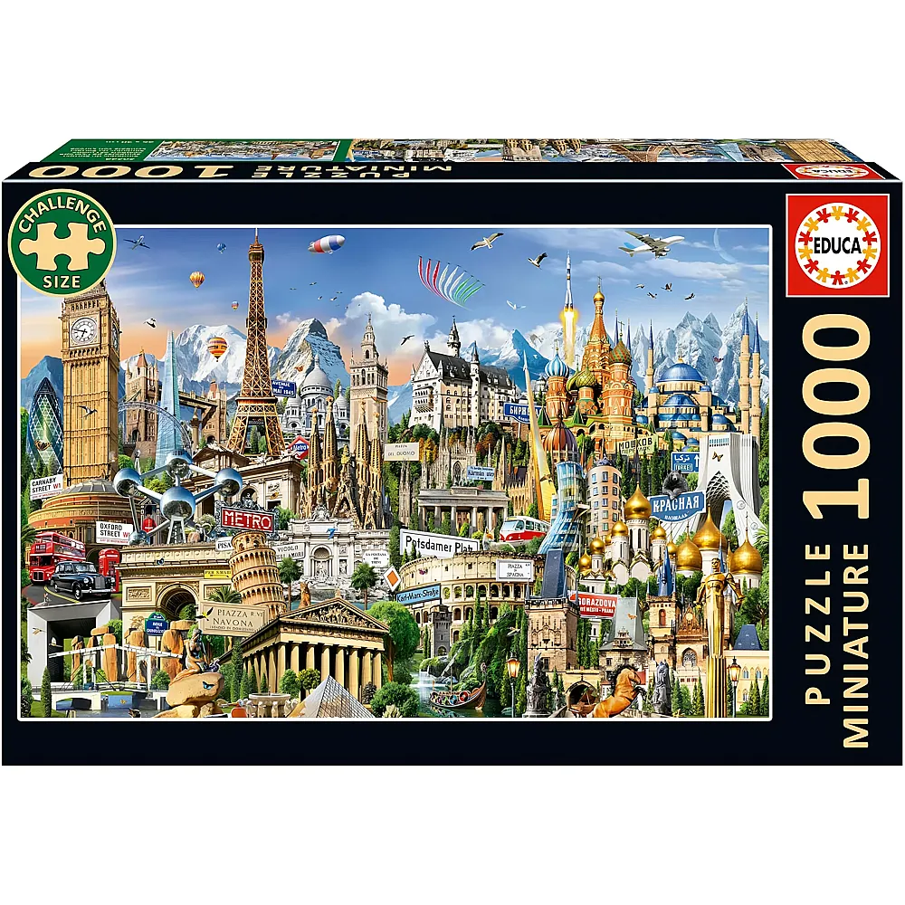 Educa Das kleinste 1000-teilige Puzzle der Welt - Symbole Europas - 1000 Teile