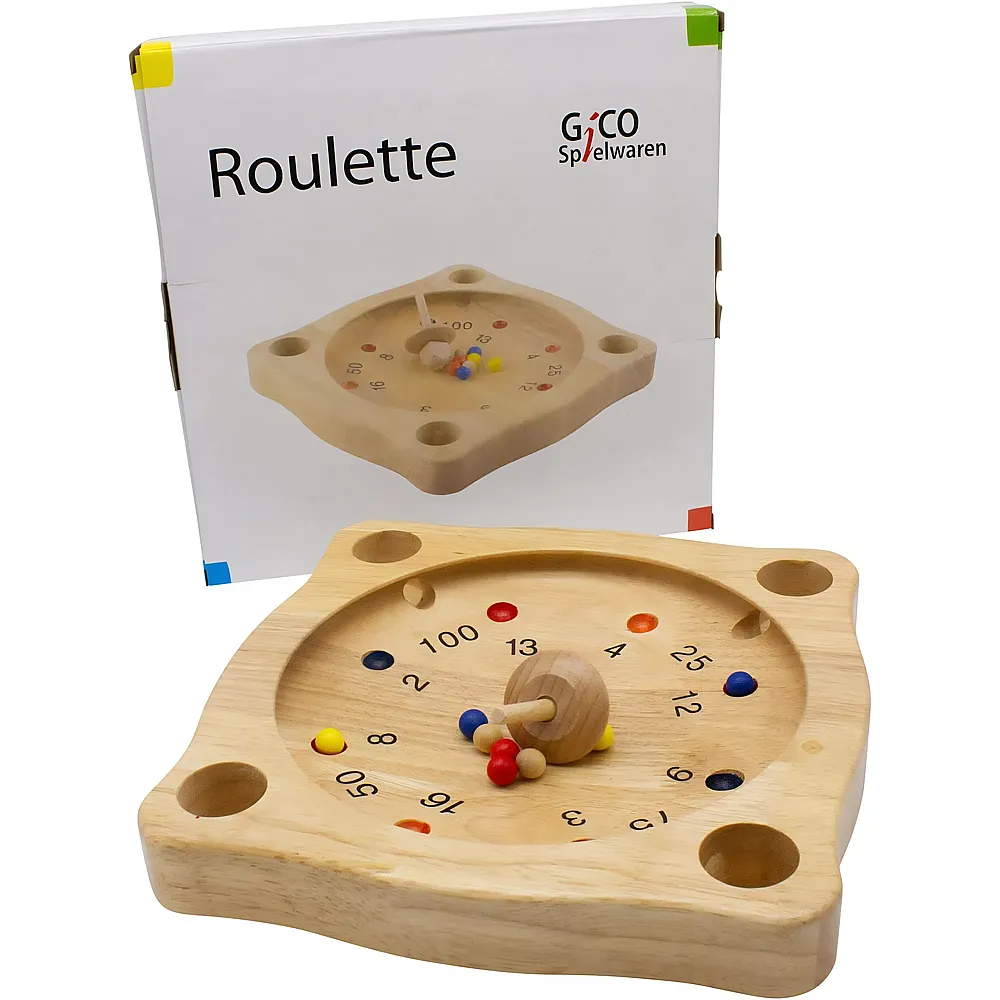 Gico Tiroler Roulette aus Holz mit Kreisel und Holzkugeln - Suche
