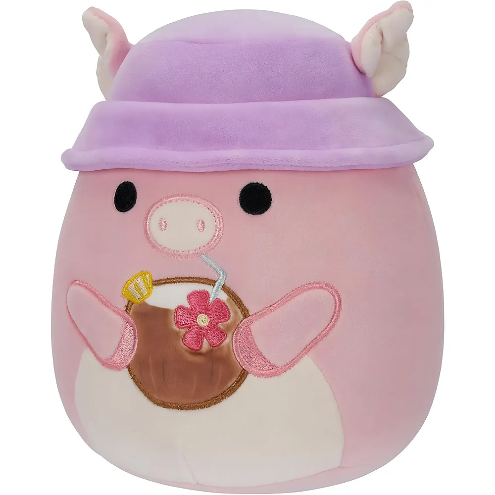 Squishmallows Pl�sch Peter das rosa Schwein mit Fischerhut 19cm