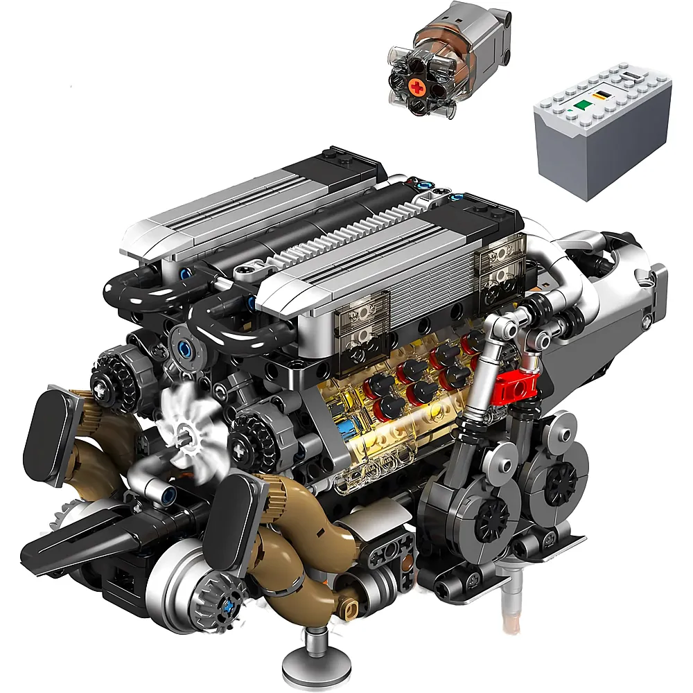 meinspielzeug - Mould King Engines W16 Motor 10131 | Klemmbausteine Fahrzeuge