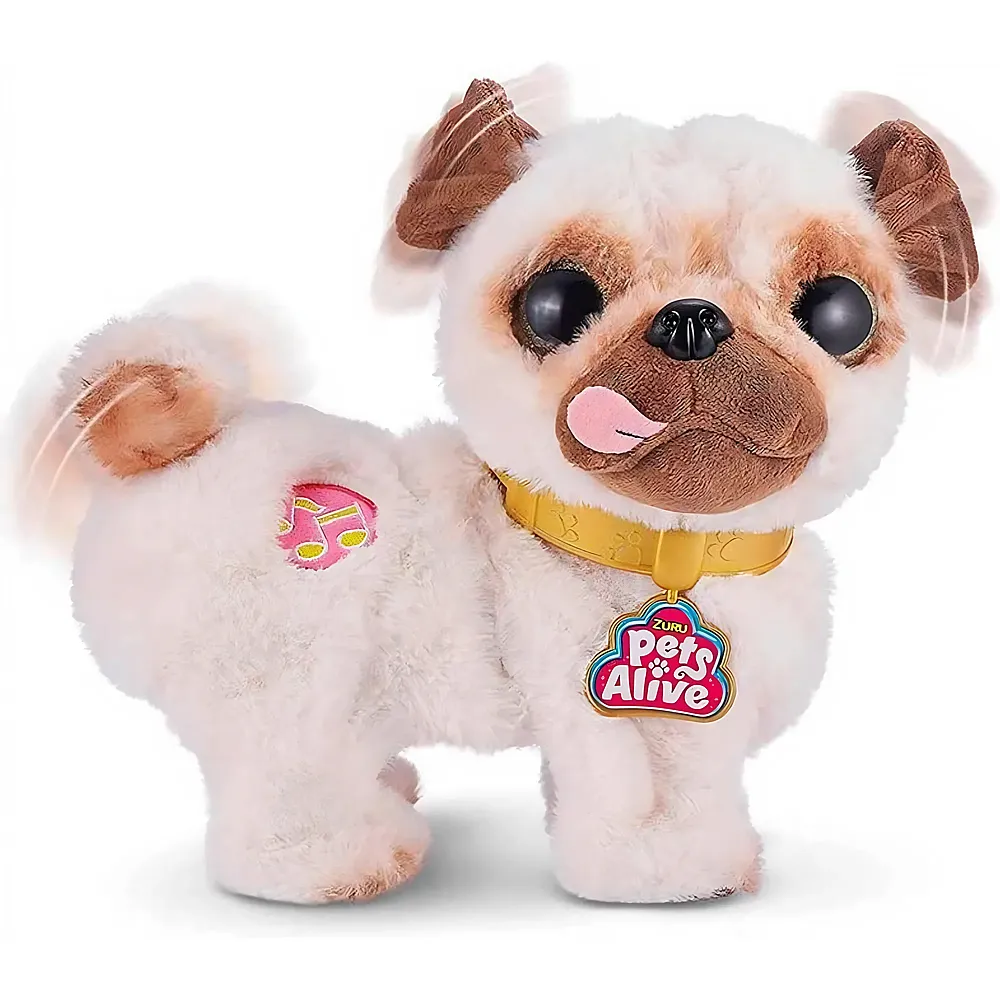 Zuru Pets Alive Poppy der Pl�sch-Mops, wackelt mit dem Kopf und Po