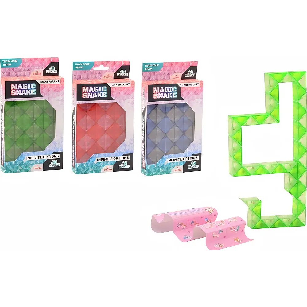 Sombo Zauberschlange ass. transparent, 3-fach assortiert