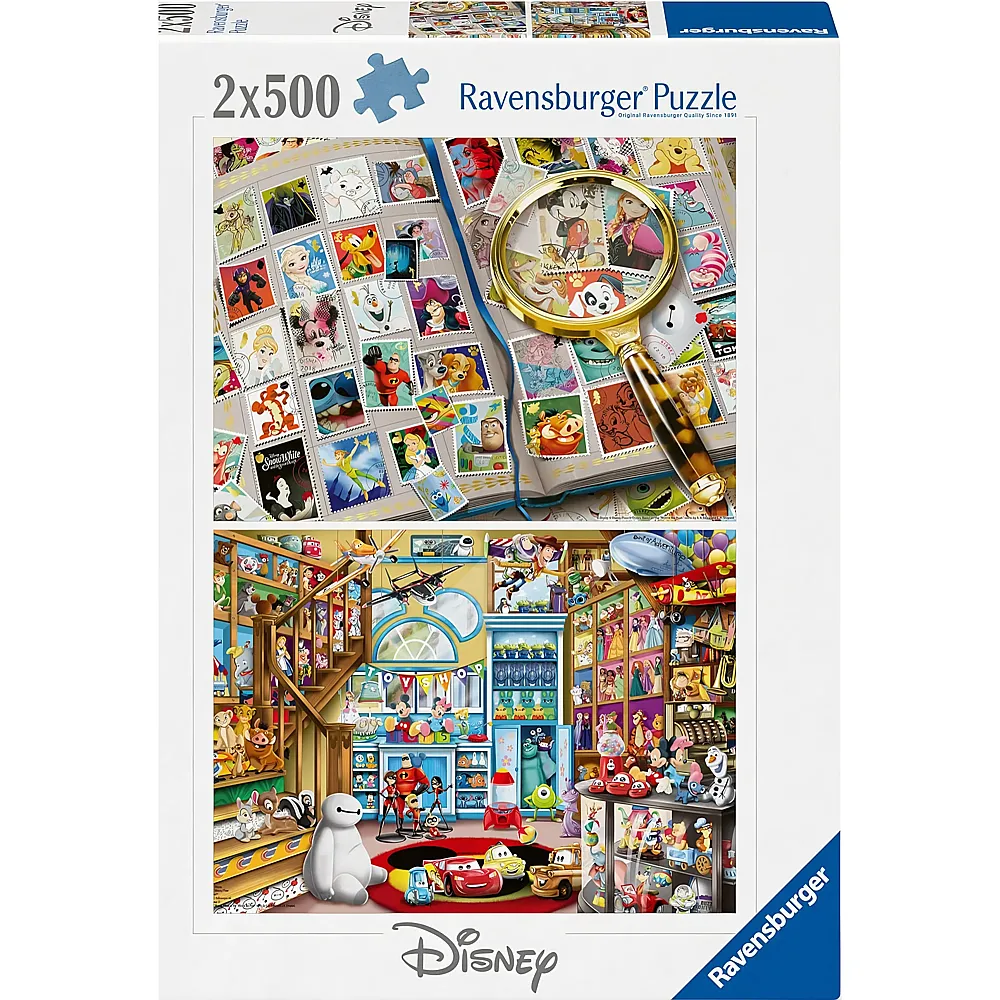 Ravensburger Puzzle 2in1 Disney Briefmarken und Spielsachen 500Teile