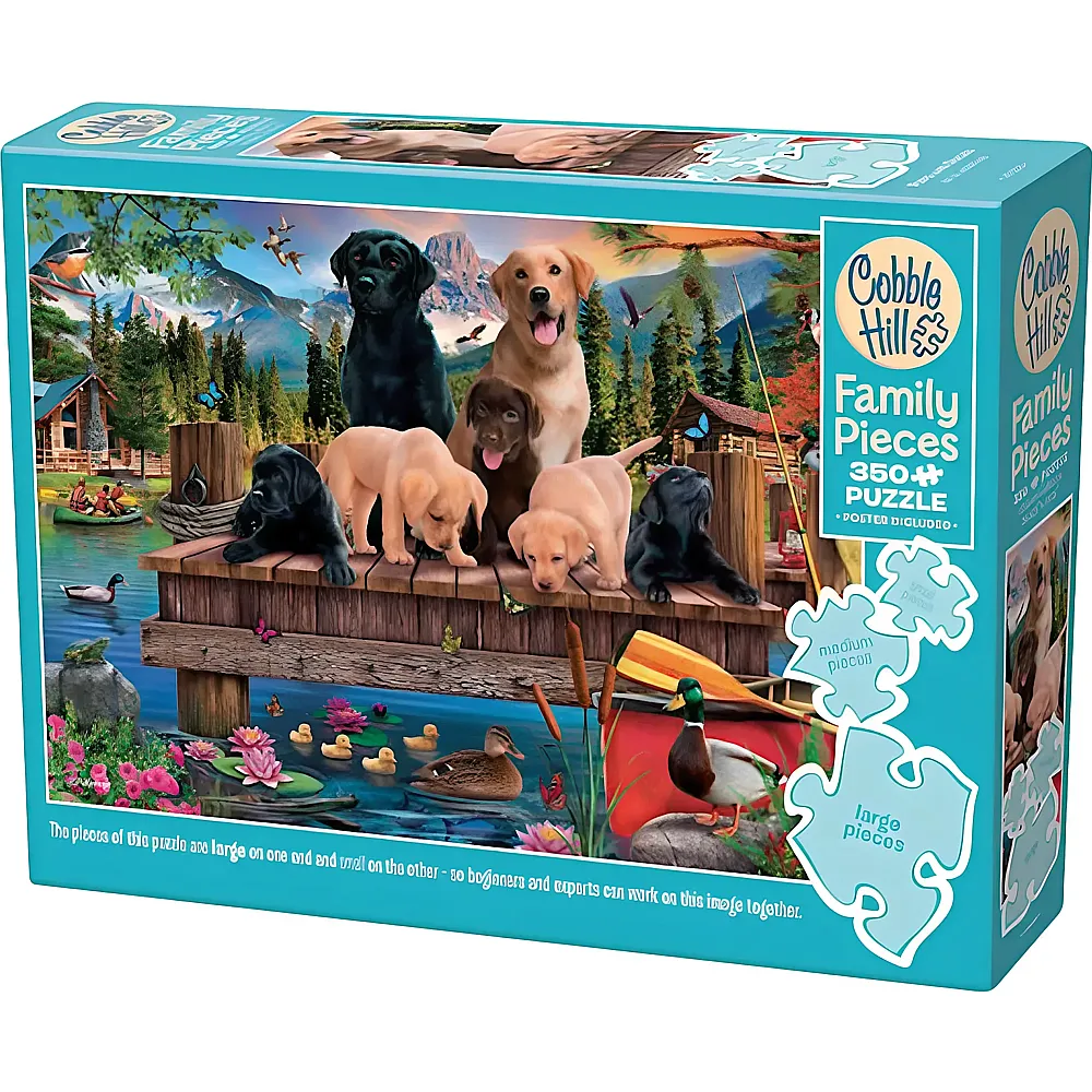 Cobble Hill Puzzle Welpen und Enten Familie 350Teile