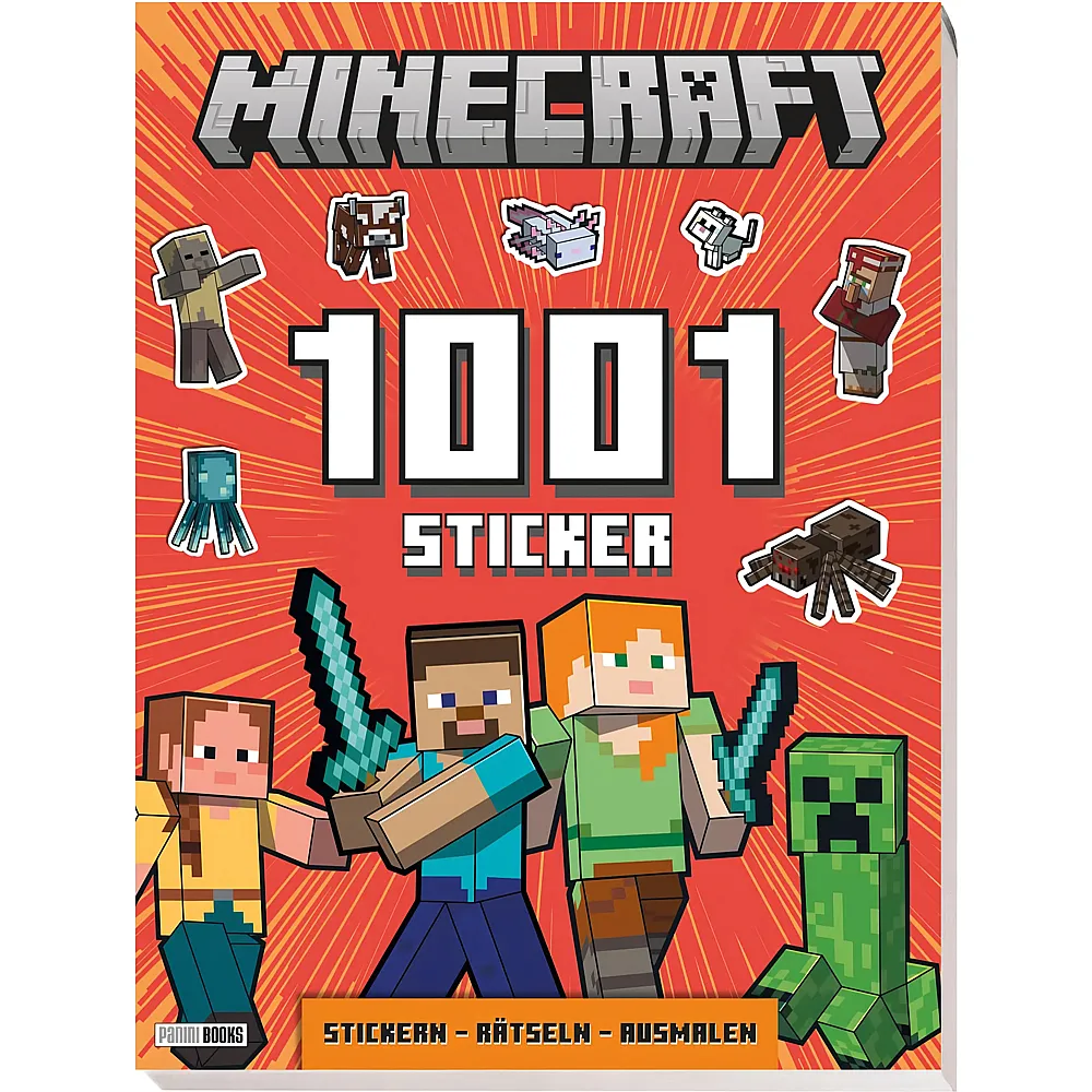 Panini Minecraft 1001 Sticker, R�tseln, Ausmalen