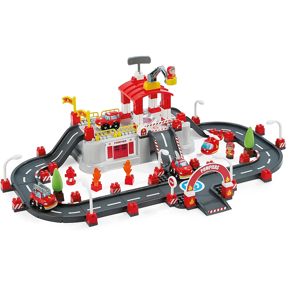 Abrick Ecoiffier Bauset  Feuerwehr-Spielfass mit Deckel als Spielunterlage - 117 Teile