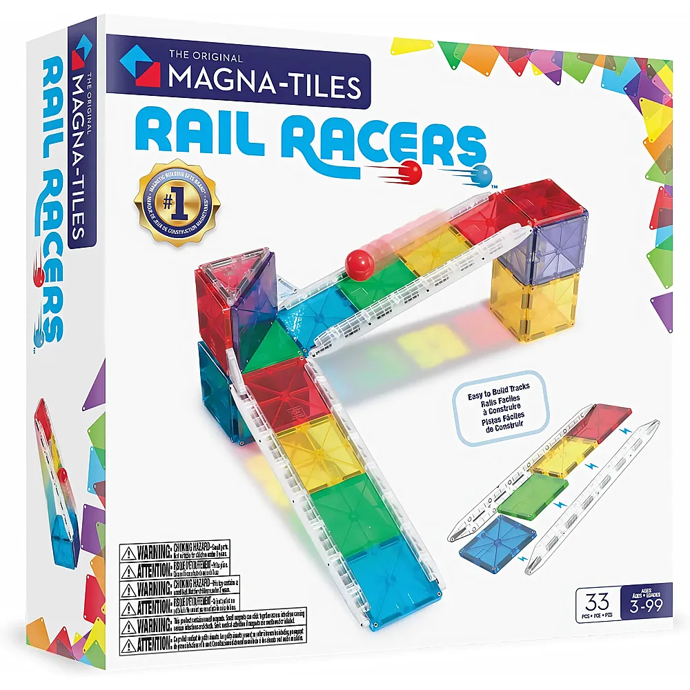 Magna-Tiles Rail Racers - 33 Teile