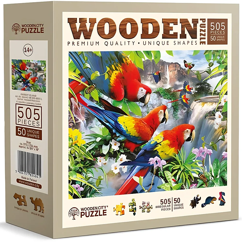 Wooden City Puzzle Parrot Island 505Teile