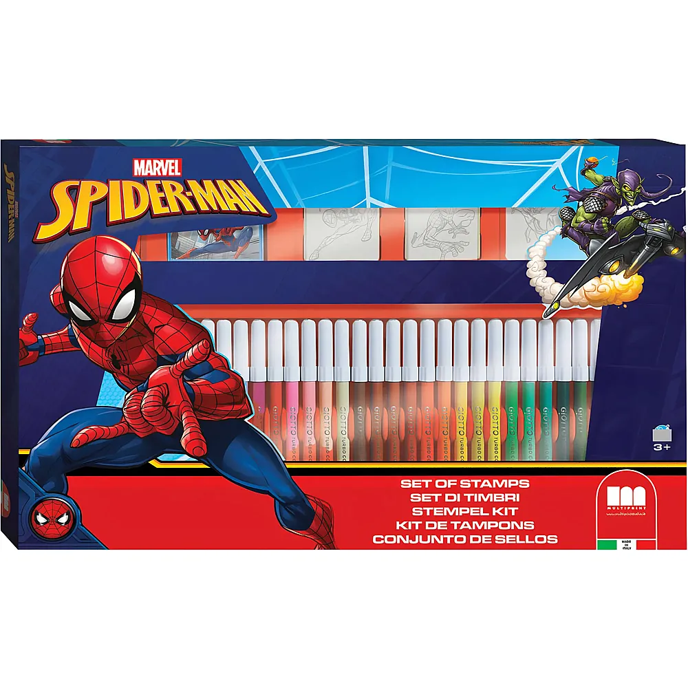 Multiprint Spiderman Malset mit Stempeln - 41 Teile
