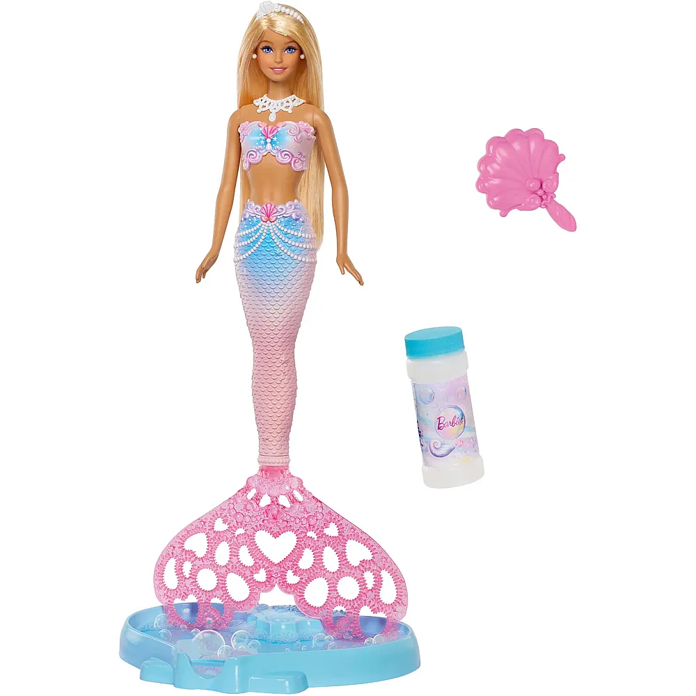 Barbie Dreamtopia Meerjungfrau-Puppe mit Farbstr�hnen im Haar mit Seifenblasen-Funktion