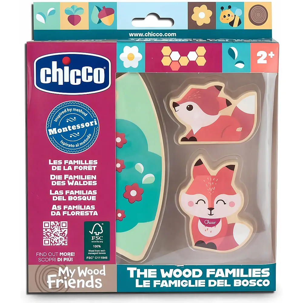 Chicco My Wood Friends Holzfiguren Mama-Fuchs mit Sohn