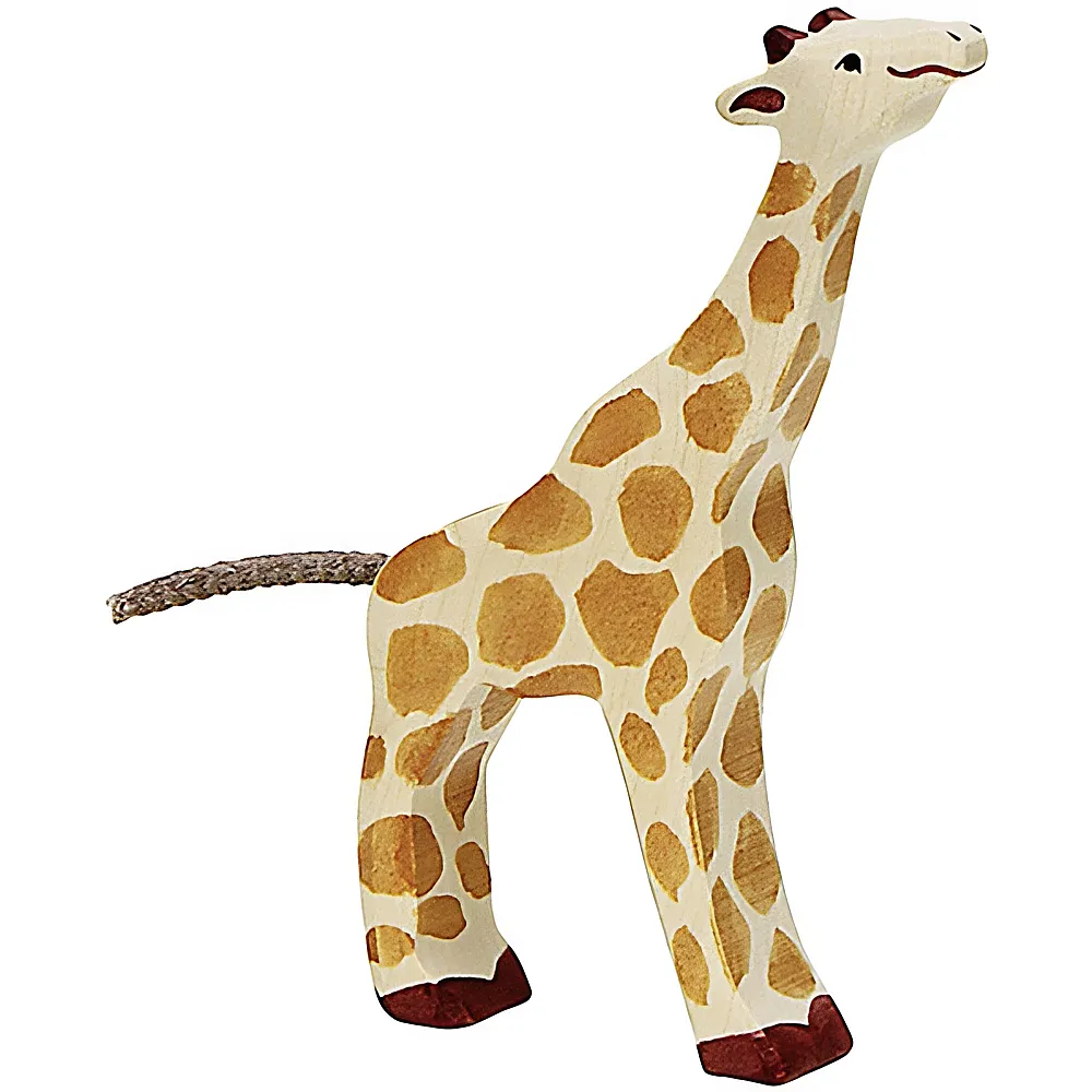 Holztiger Giraffe, klein, fressend | Wildtiere