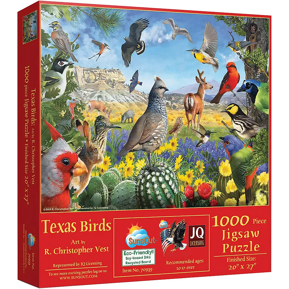 SunsOut Puzzle R. Christopher Vest Texas Birds - 1000 Teile